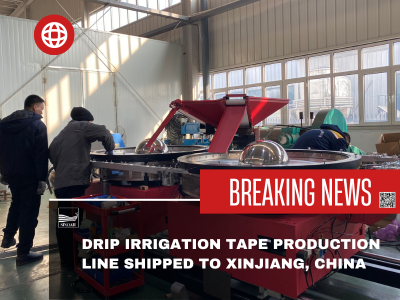 ড্রিপ সেচ টেপ উত্পাদন লাইন জিনজিয়াং, চীন পাঠানো হয়েছে